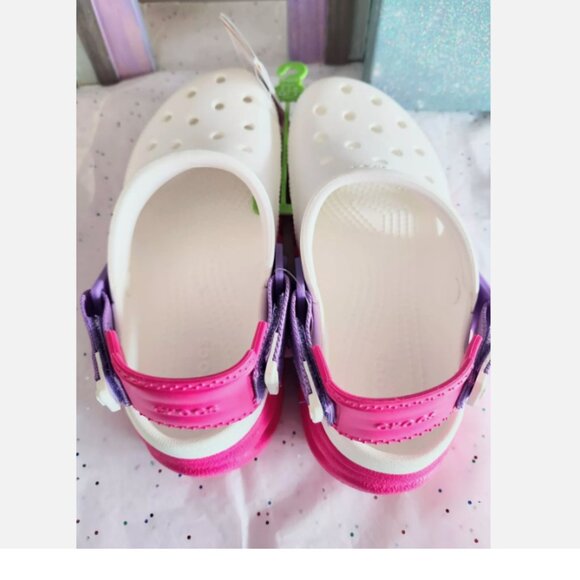 Crocs Kids Duet Max II Clog K white/pink crush size  J3, J5, J6 - Picture 8 of 12